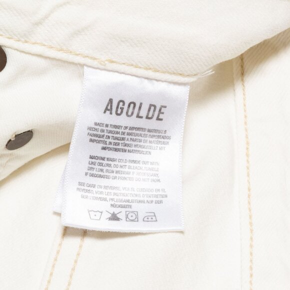 Agolde Criss Cross Upsized Organic Cotton Jean in Paste Off White Ivory - XS 24 - Picture 11 of 16